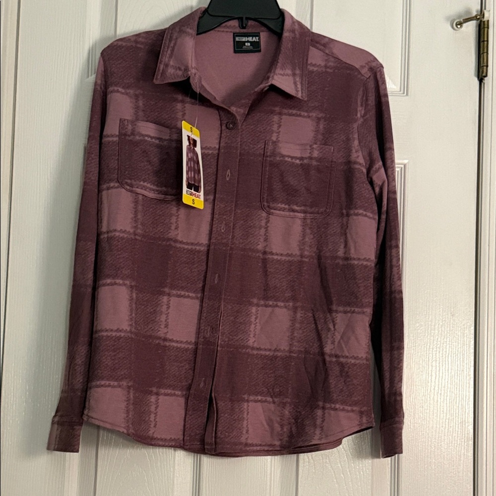 Women’s Burgundy Plaid Button-Down Shirt